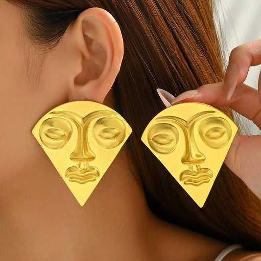 Sculpted Face Earring