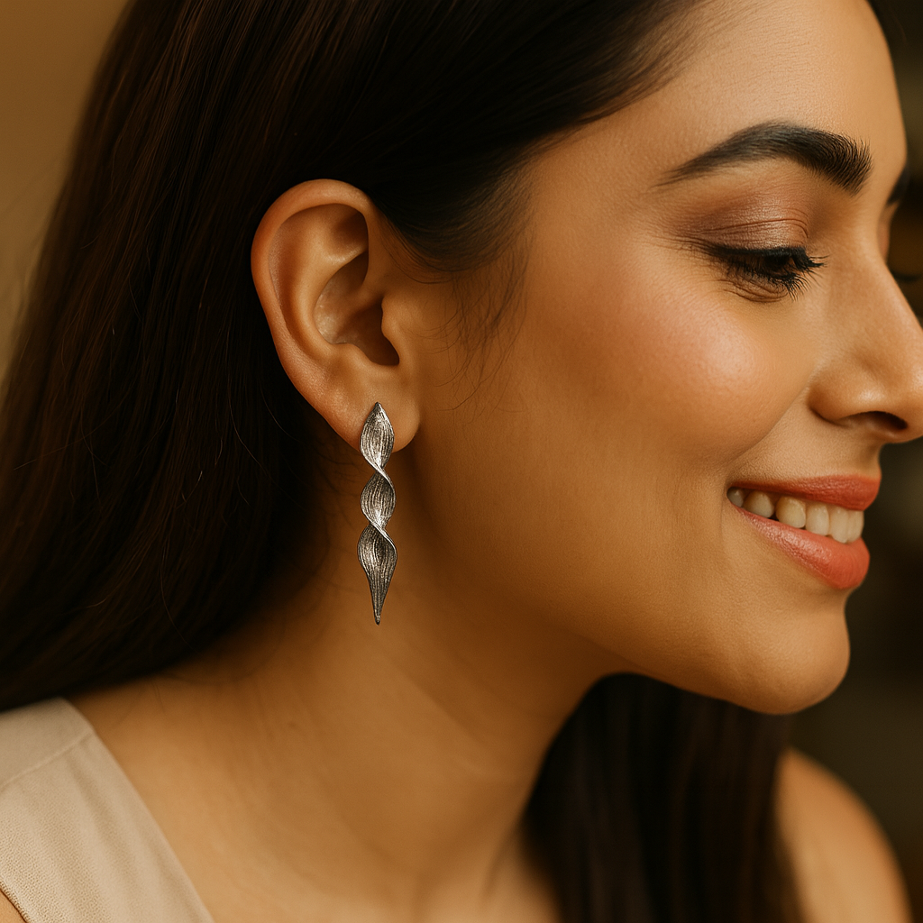 Silver Twist Earrings