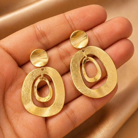 Golden Orbit Statement Earrings