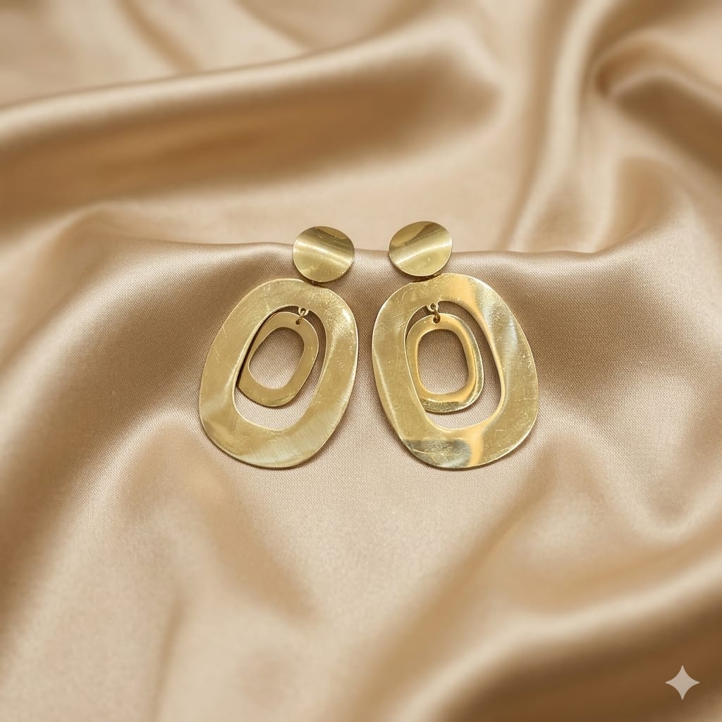 Golden Orbit Statement Earrings