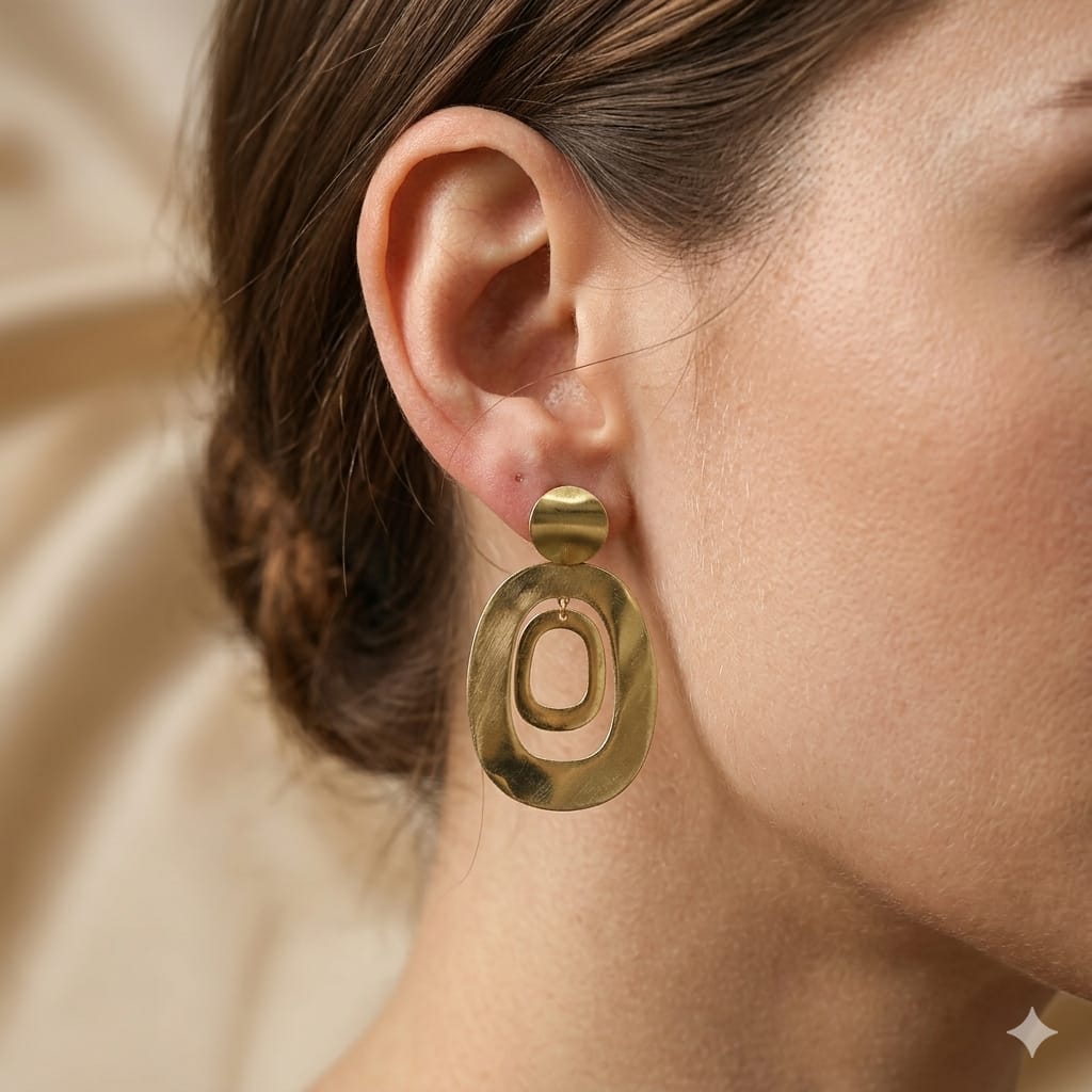 Golden Orbit Statement Earrings