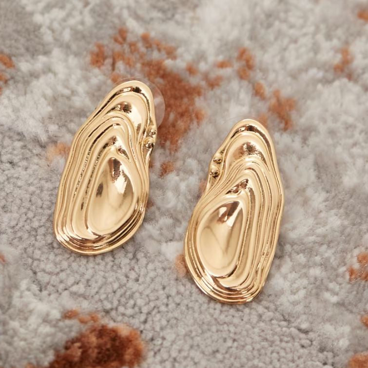 Textured Molten Drop Earrings