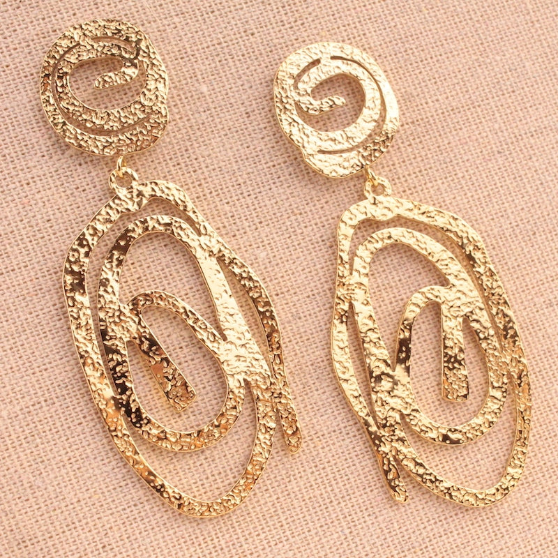 Gold Whirl Earrings