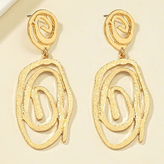 Gold Whirl Earrings