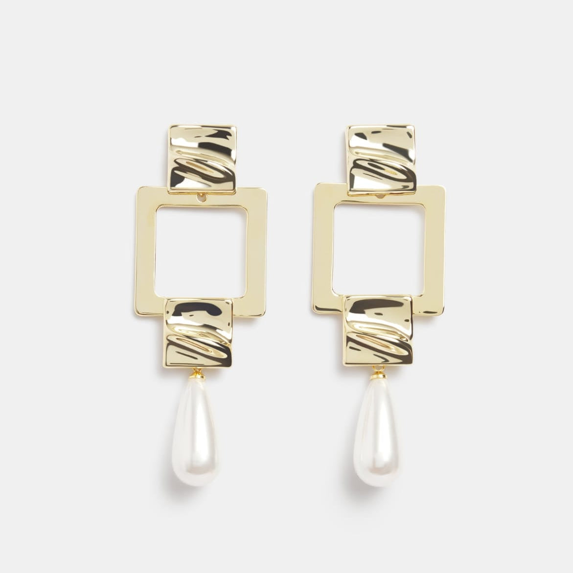 Gold Square Earrings